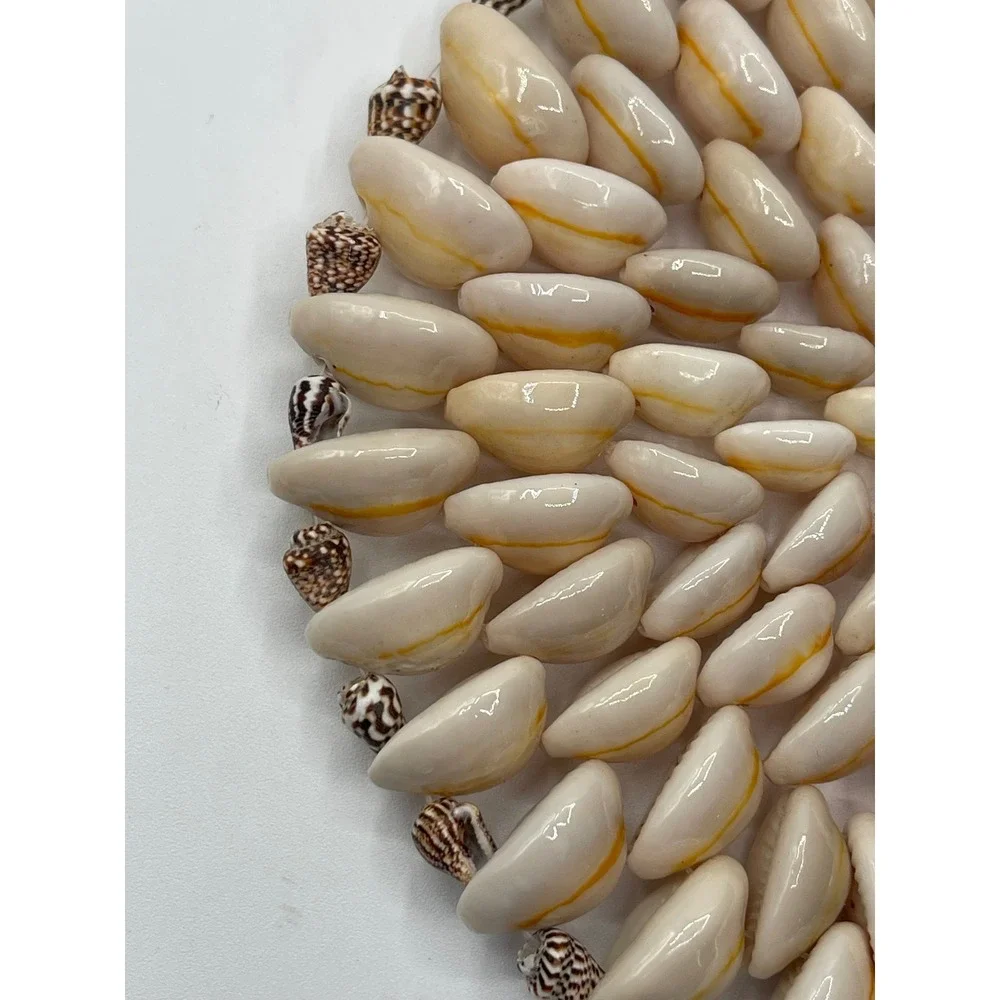 Vintage Cowrie Shell Trivet Circular Coastal Wall Decor Boho Nautical 6 Inch‎
